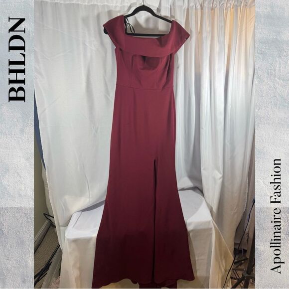 BHLDN THOMPSON OFF SHOULDER DRESS IN BURGUNDY RED SIZE 6 NWT - Picture 5 of 8